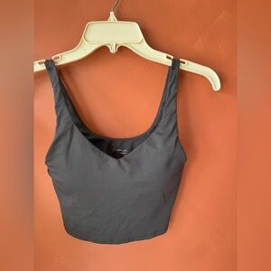 aerie Charcoal Scoop Crop Tank